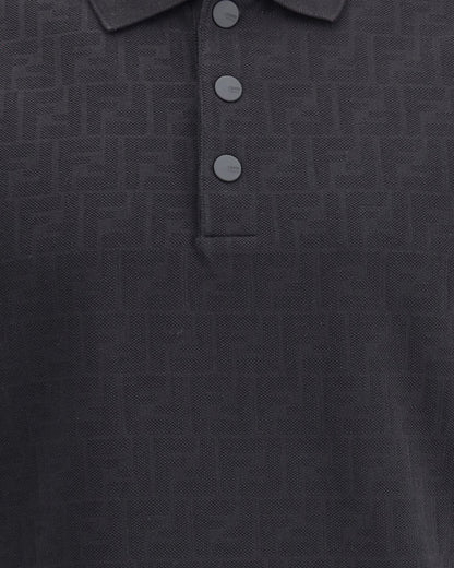 Polo Nera Logo All Over FF Fendi