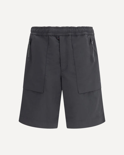 Short Nero in Tessuto Tecnico Logo Moncler
