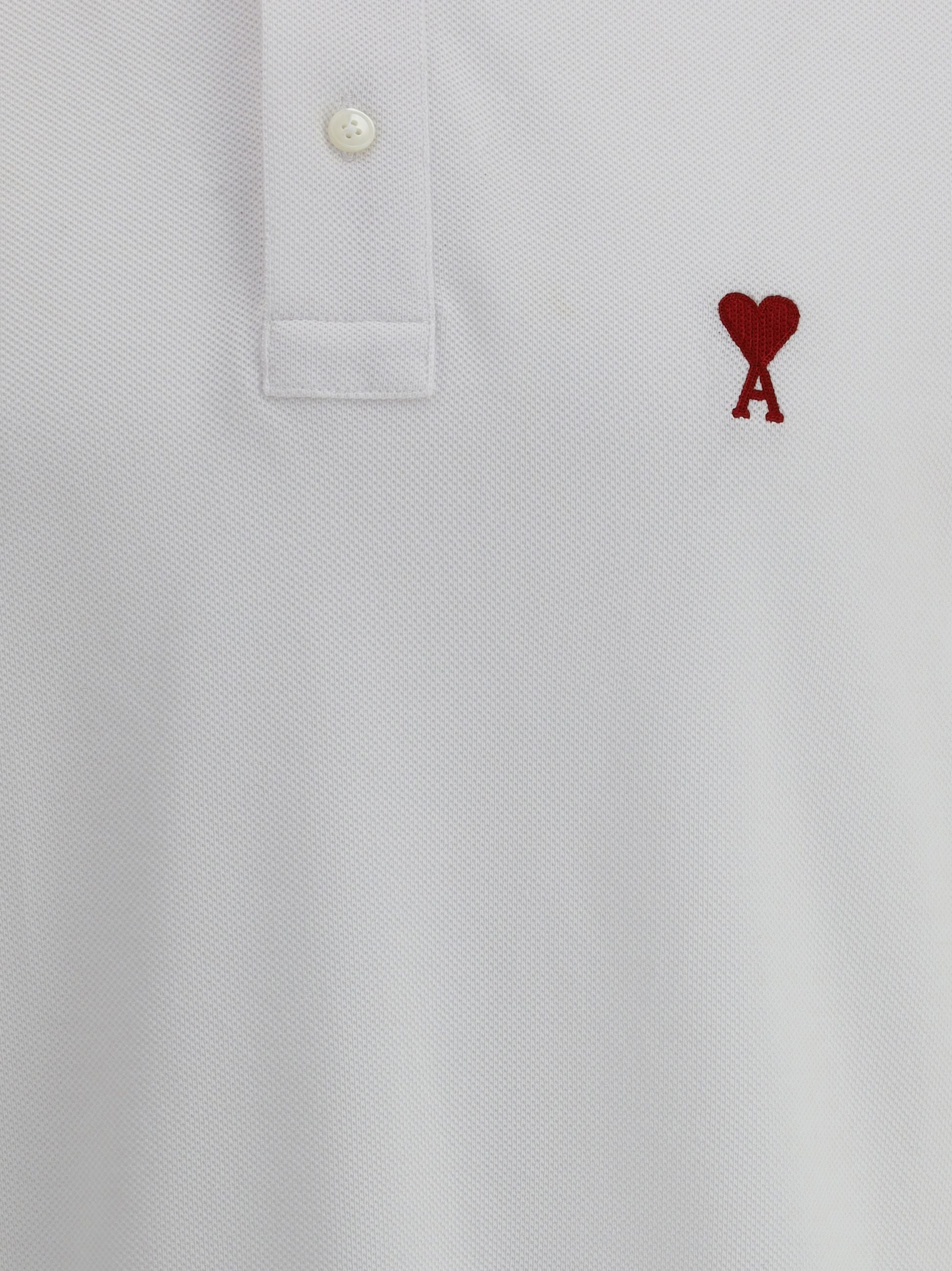 Polo Bianca Cuore Rosso Ami Paris