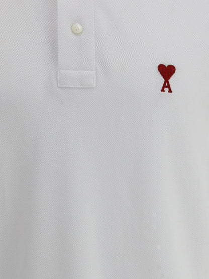 Polo Bianca Cuore Rosso Ami Paris