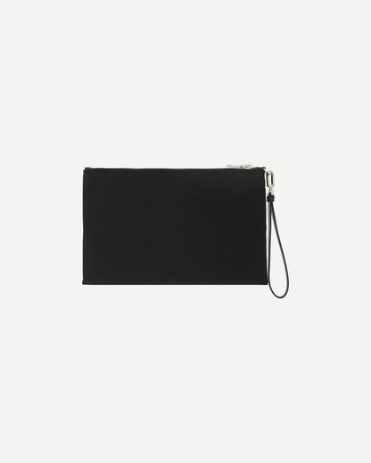 Pochette Nera in Nylon con Placchetta Metallica Logo Prada