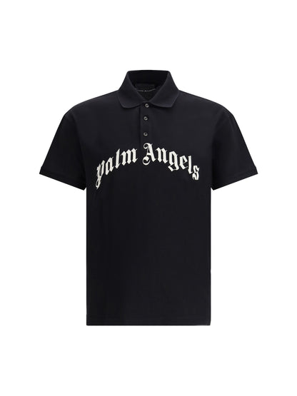 Polo Nera Logo Petto Palm Angels