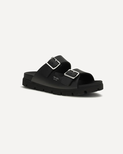 Sandalo Nero in Pelle Prada