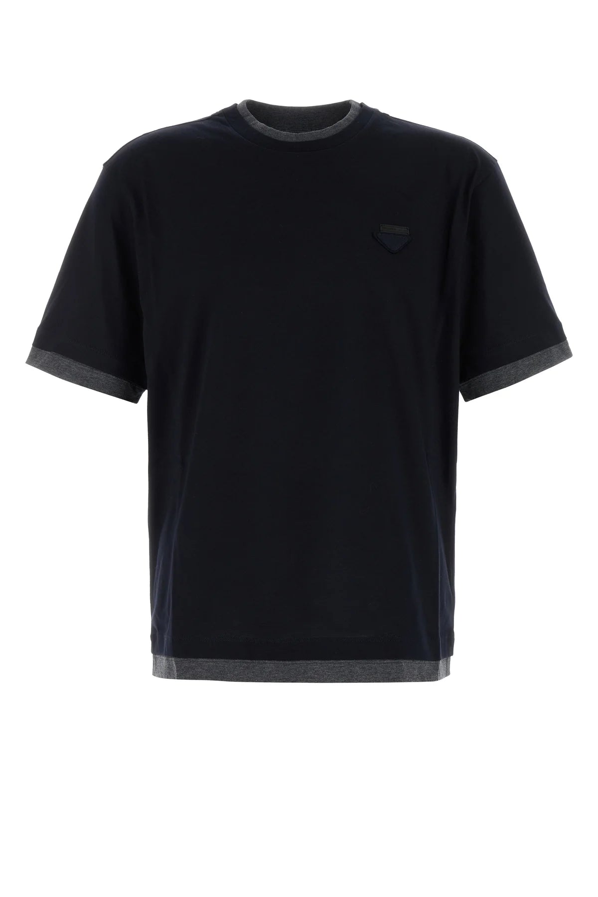 T-Shirt Double Blu Logo Prada