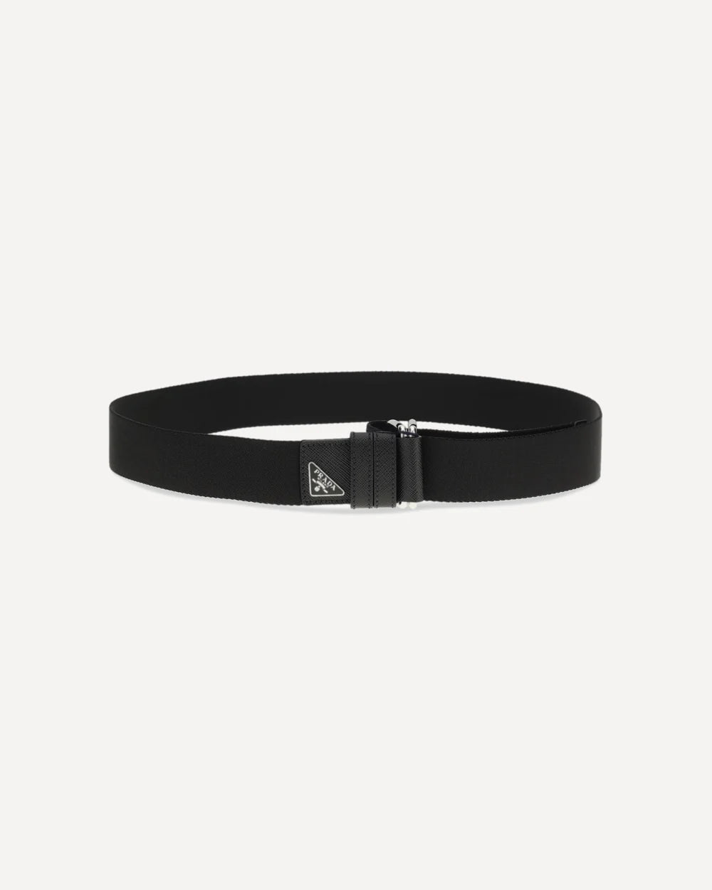 Cintura Nera in Nylon Nastro Prada