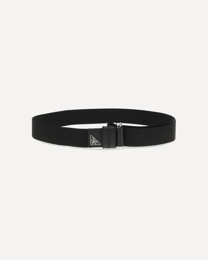Cintura Nera in Nylon Nastro Prada