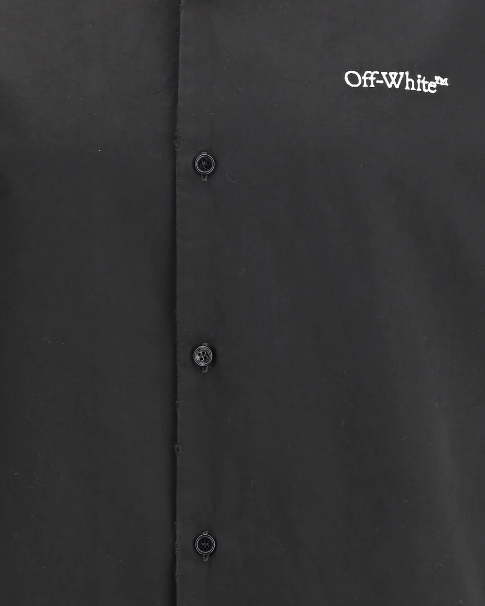 Camicia Nera Stampa Retro Off-White