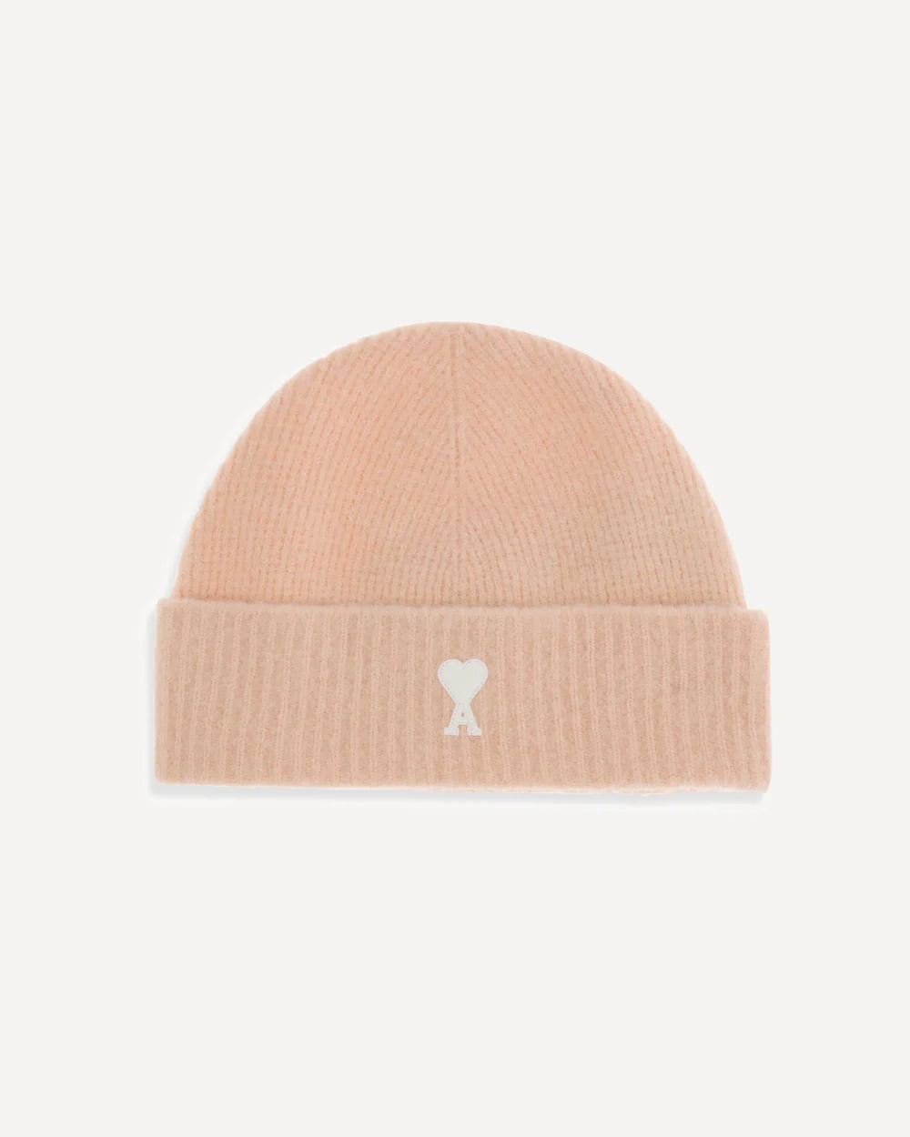 Cappello Cipria in Lana Alpaca Logo Cuore Ami Paris