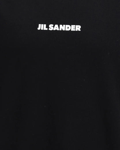 T-Shirt Nera Scritta Petto Jil Sander