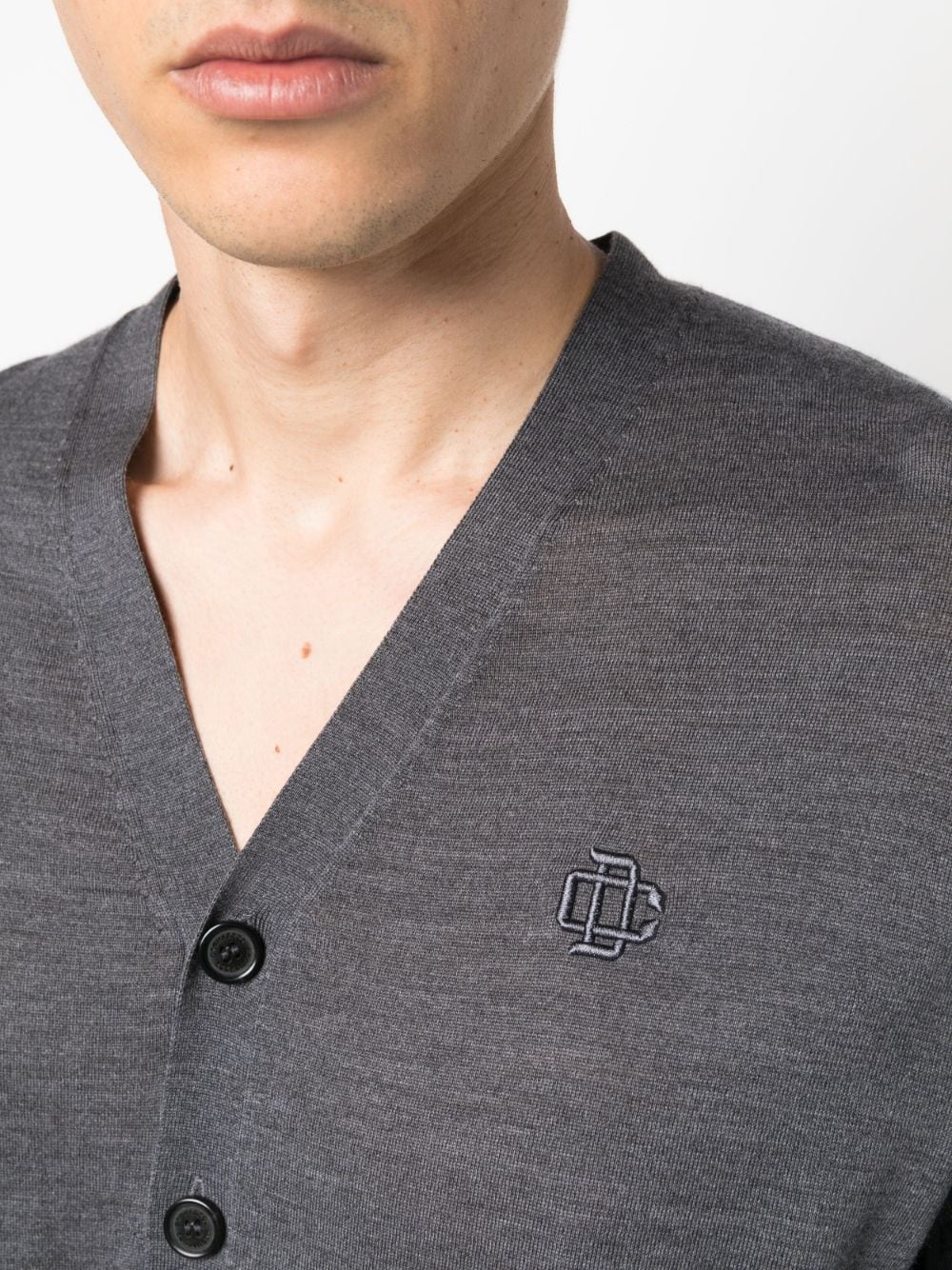 CARDIGAN GRIGIO CON LOGO DSQUARED
