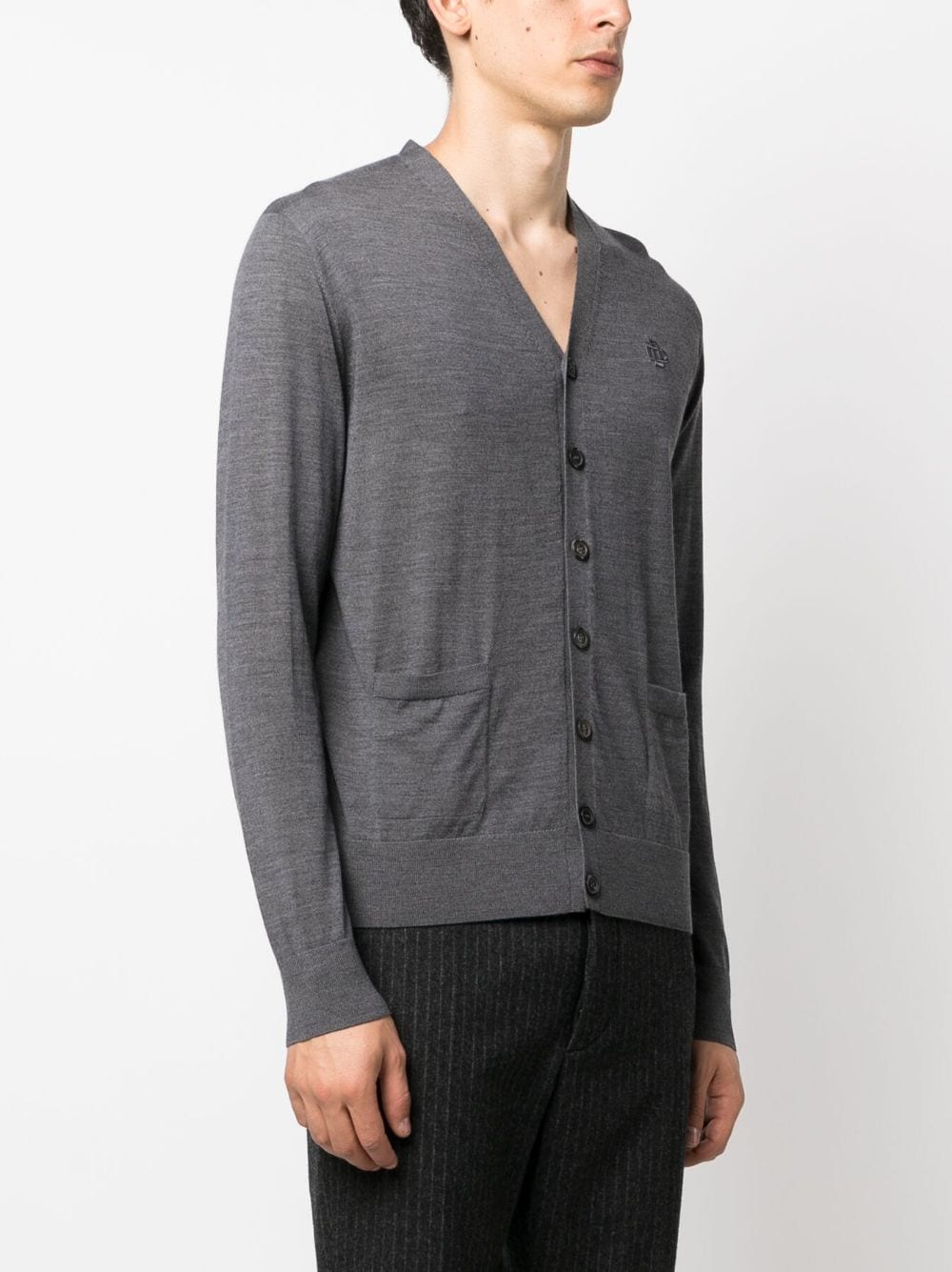 CARDIGAN GRIGIO CON LOGO DSQUARED